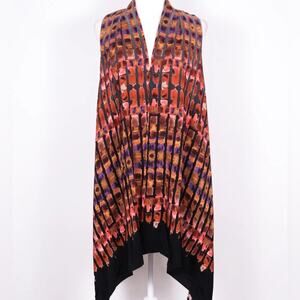 W by Worth Multicolor Patterned‎ Vest Kimono Oversized Small